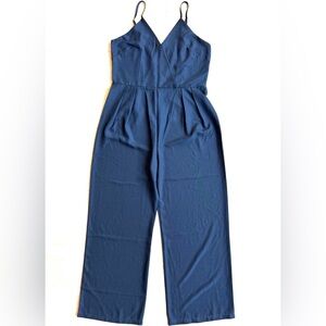 Black Jumpsuit Sz XXL/2X Womens Minimalist Sleeveless Flowy Wide Leg V-neck NWOT